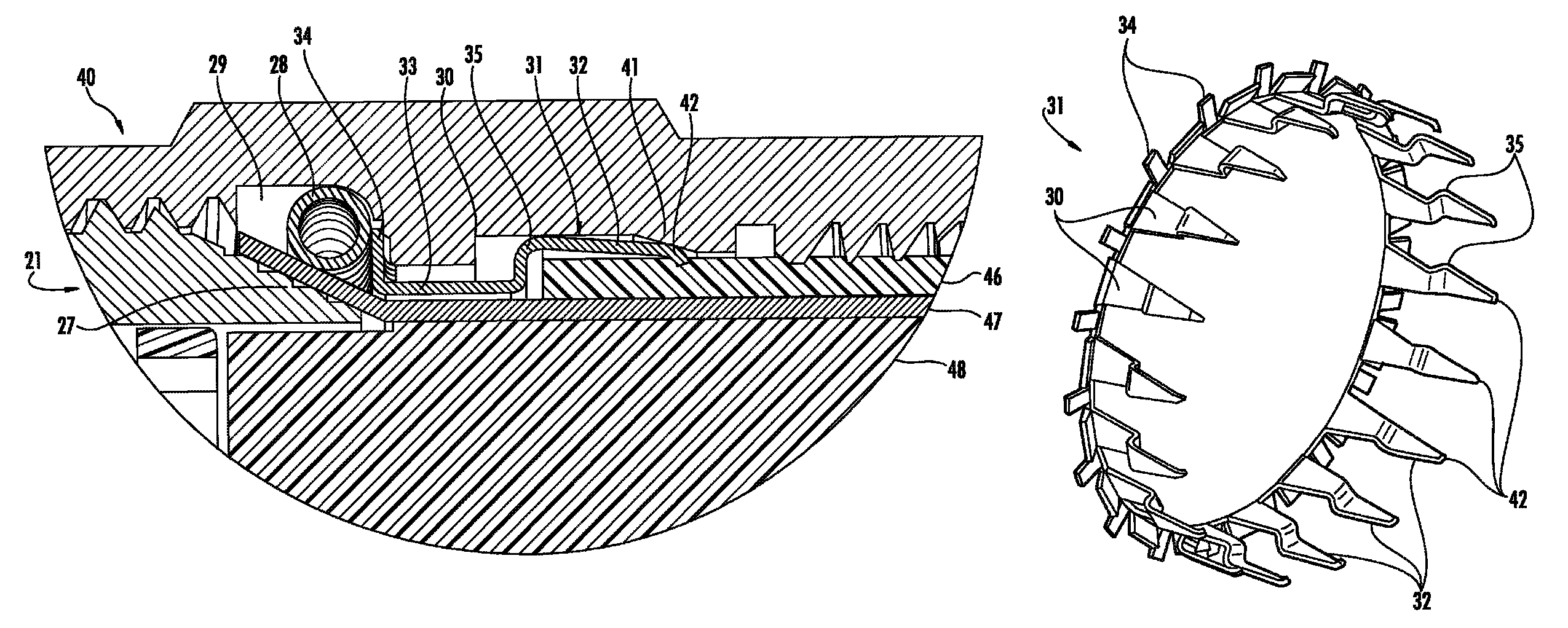 Coaxial cable connector having jacket gripping ferrule and associated methods