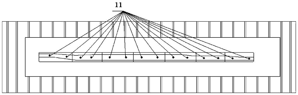 Structure of an automatic positioning system for truck beam forming dies