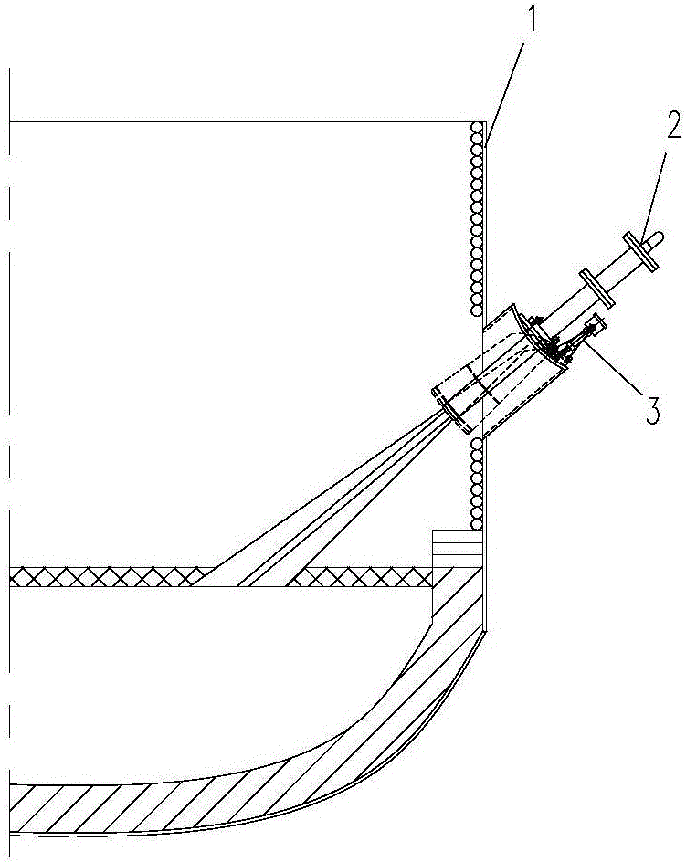 Furnace wall gun swinging device