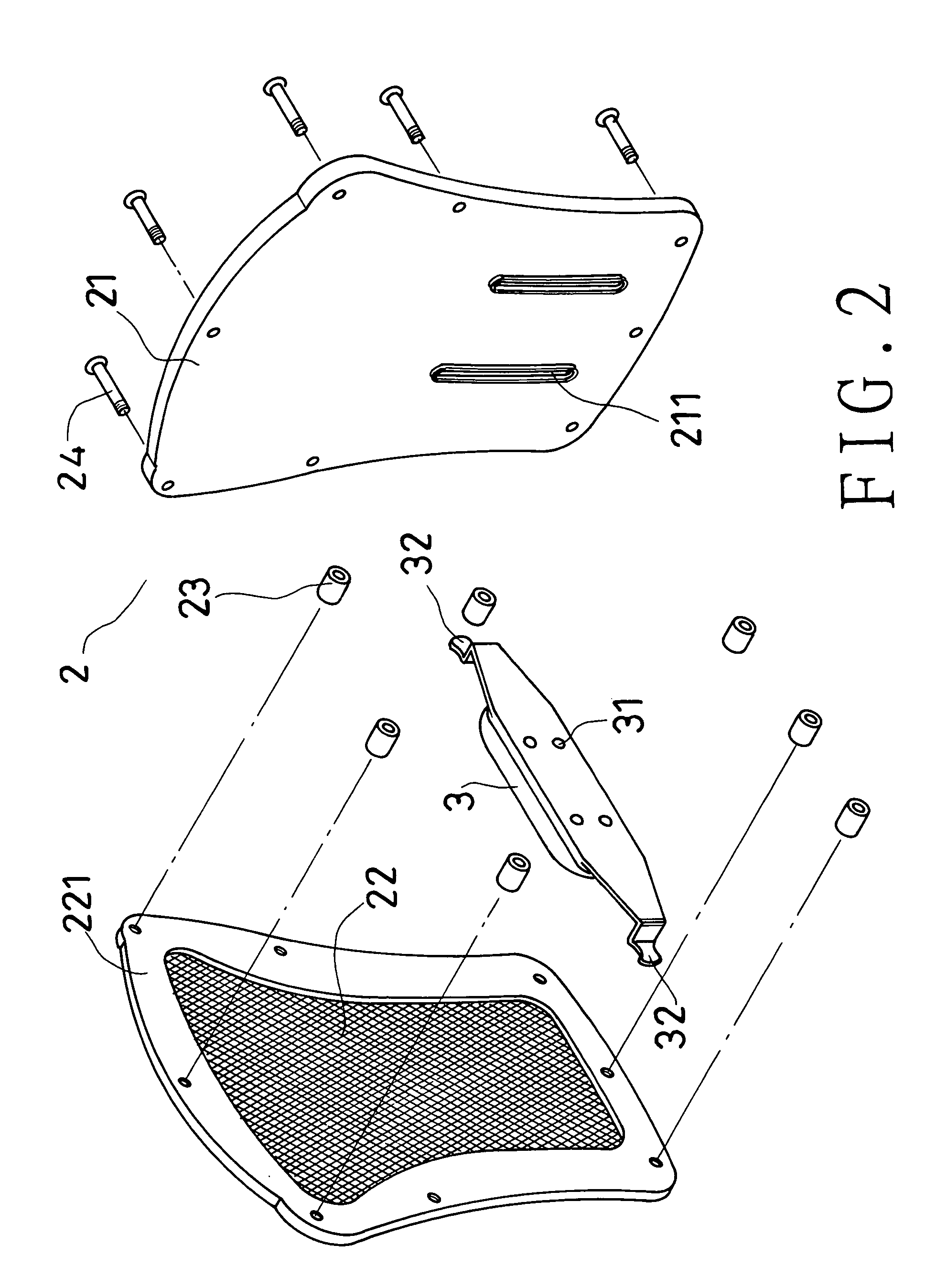 Waist supporting structure of a dual-layer chair back