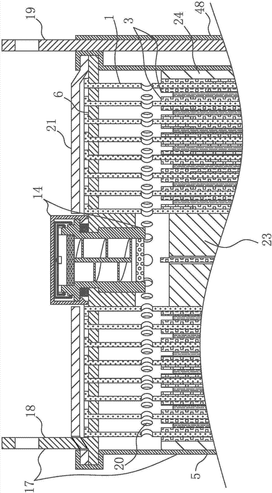 Winding type storage battery with continuous tabs, symmetric composite pole plates and same-direction electrodes