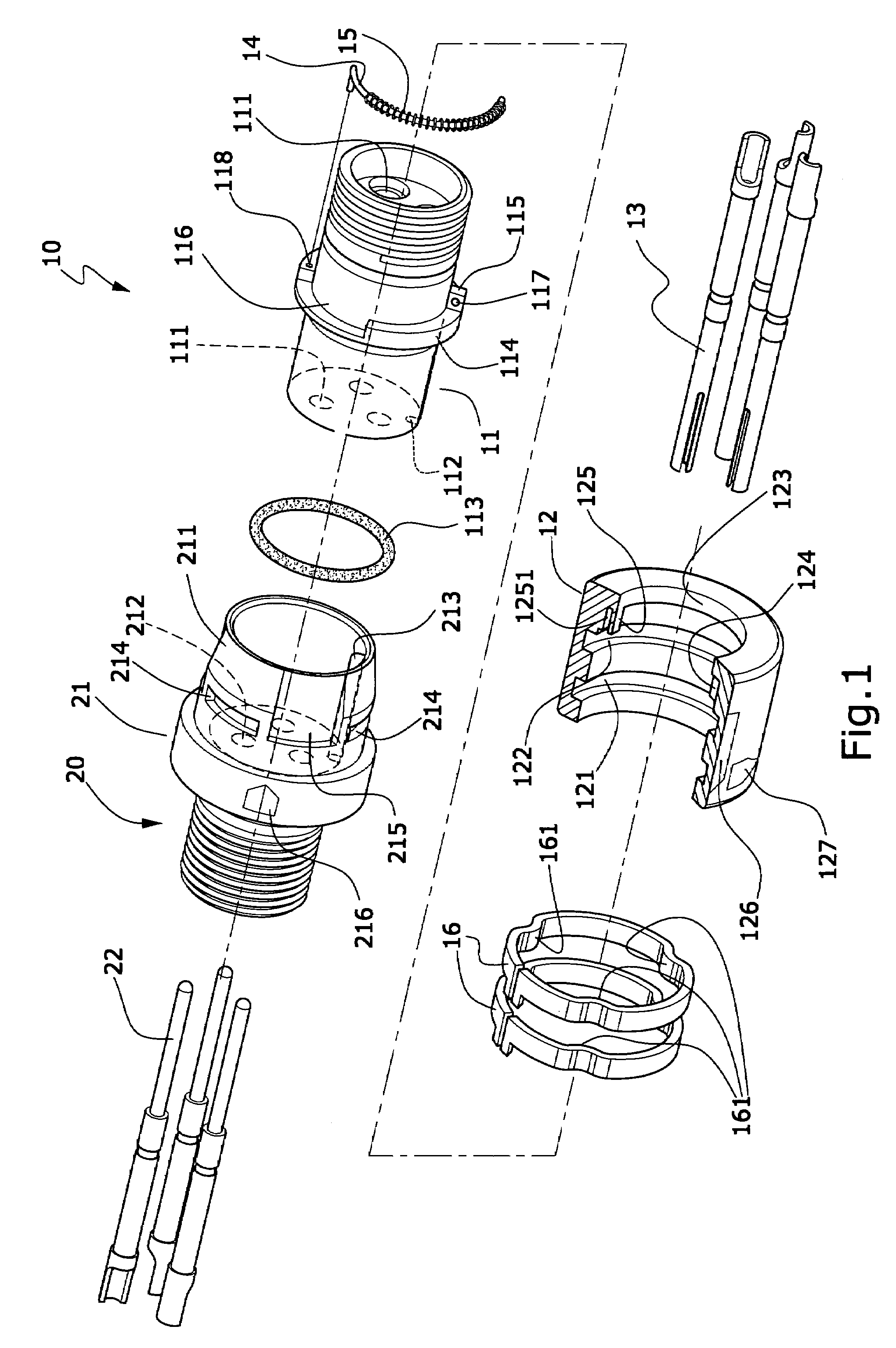 Fast coupling structure of waterproof cable connector
