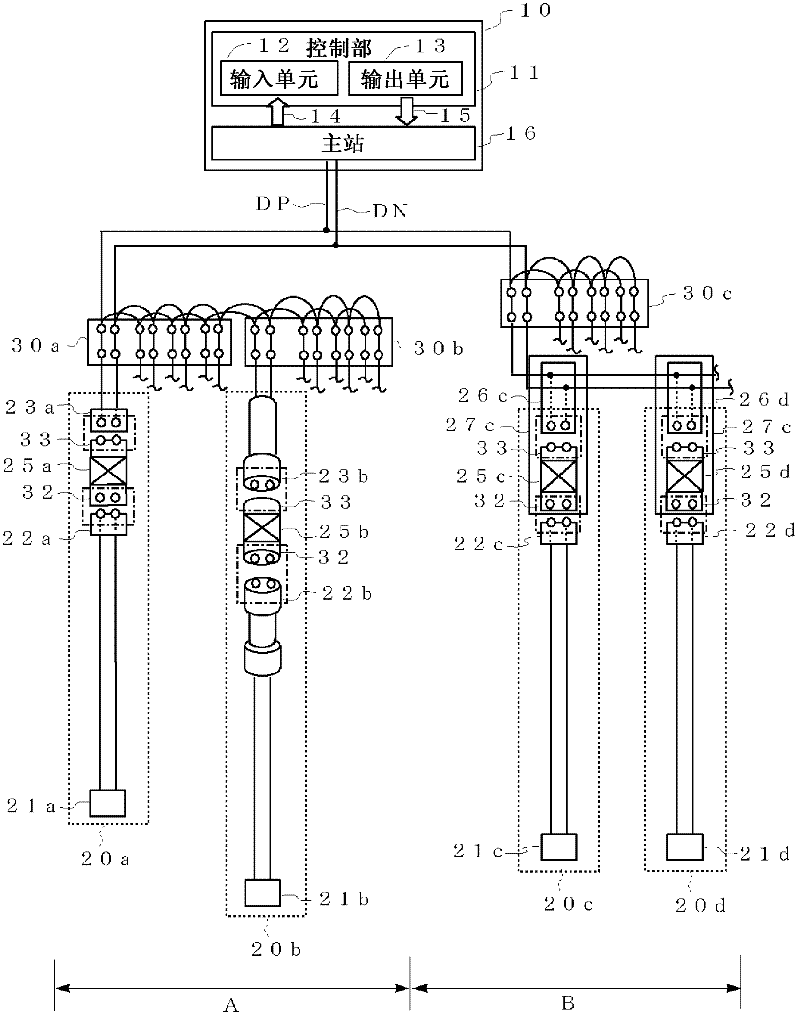 Wiring reconstruction method and slave station terminal used in method