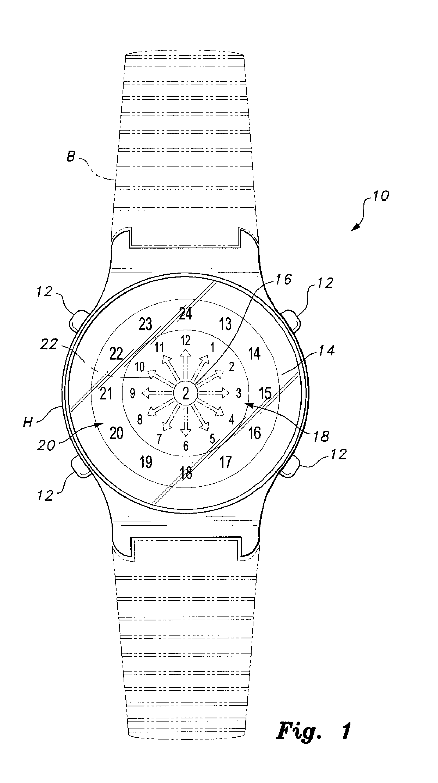 Timepiece with multiplication table display and method of teaching multiplication tables