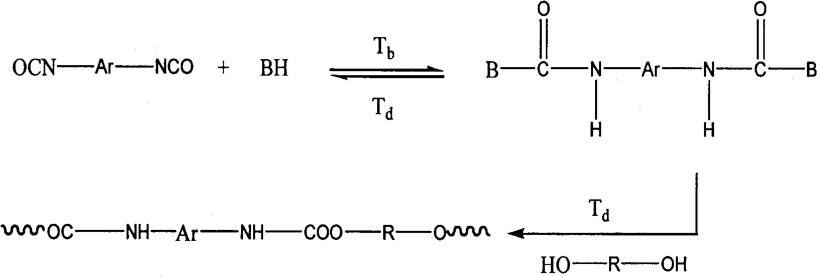 Alcohol end capping nonionic polyurethane cross-linking agent and preparation method and application thereof