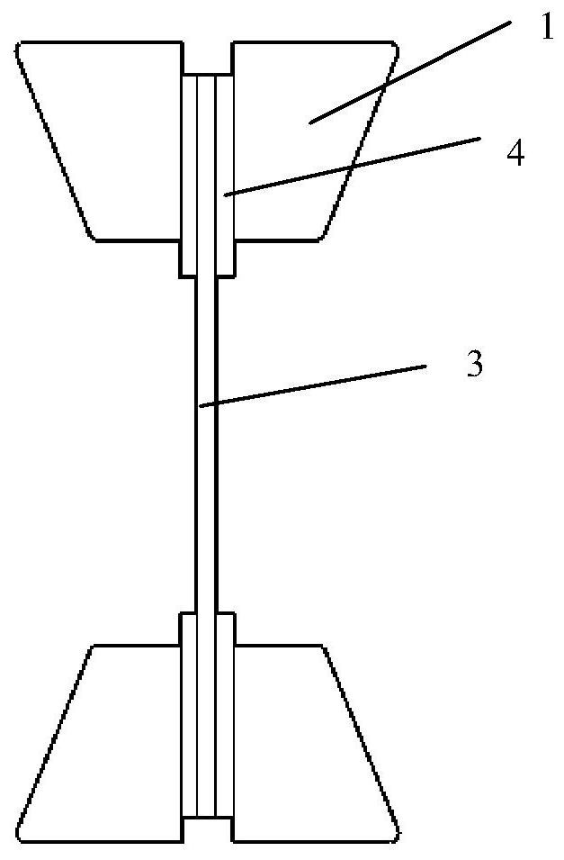 Clamping force test device and test method for tensile test of composite materials after clamping section slips