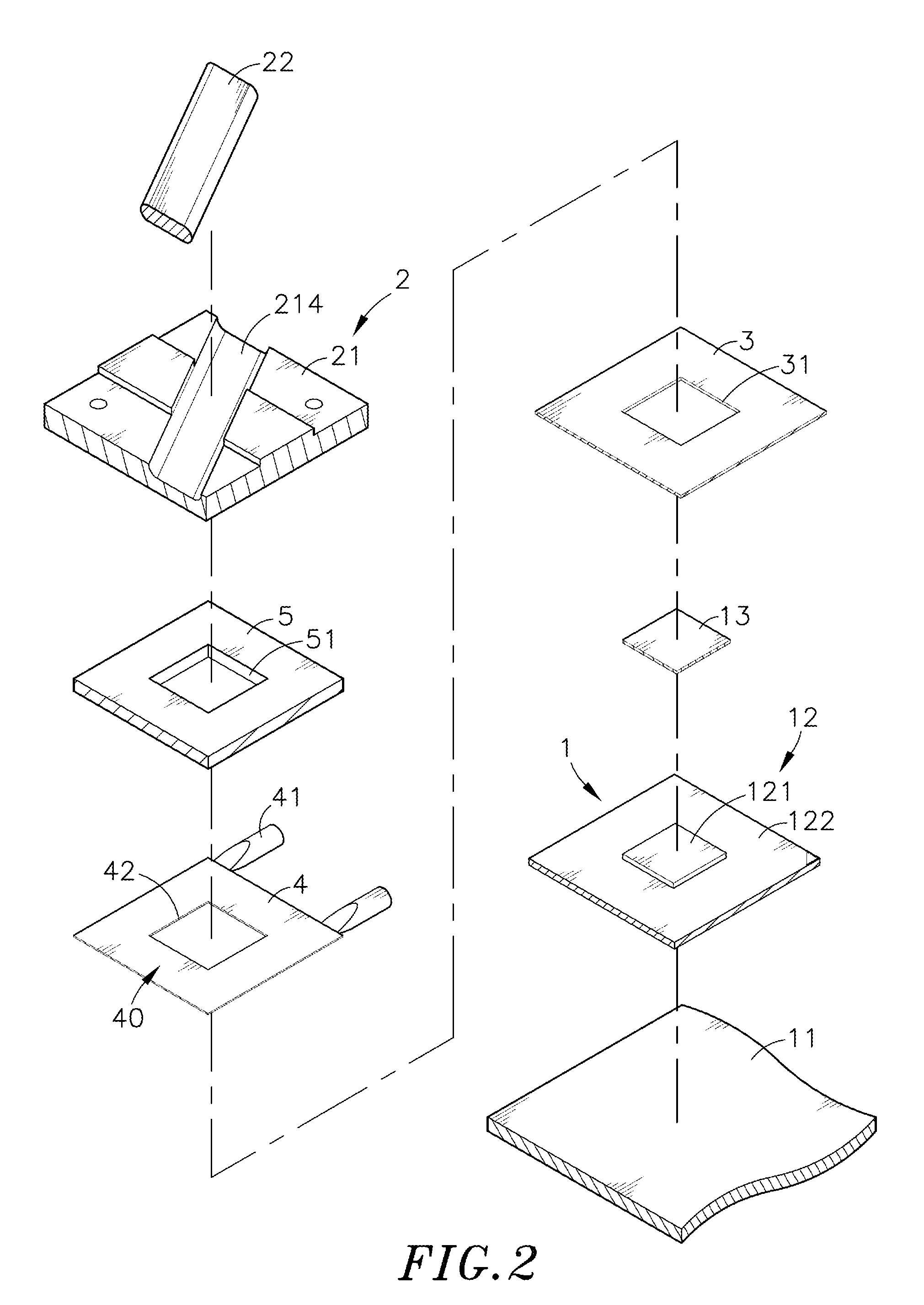 Heating element and circuit module stack structure