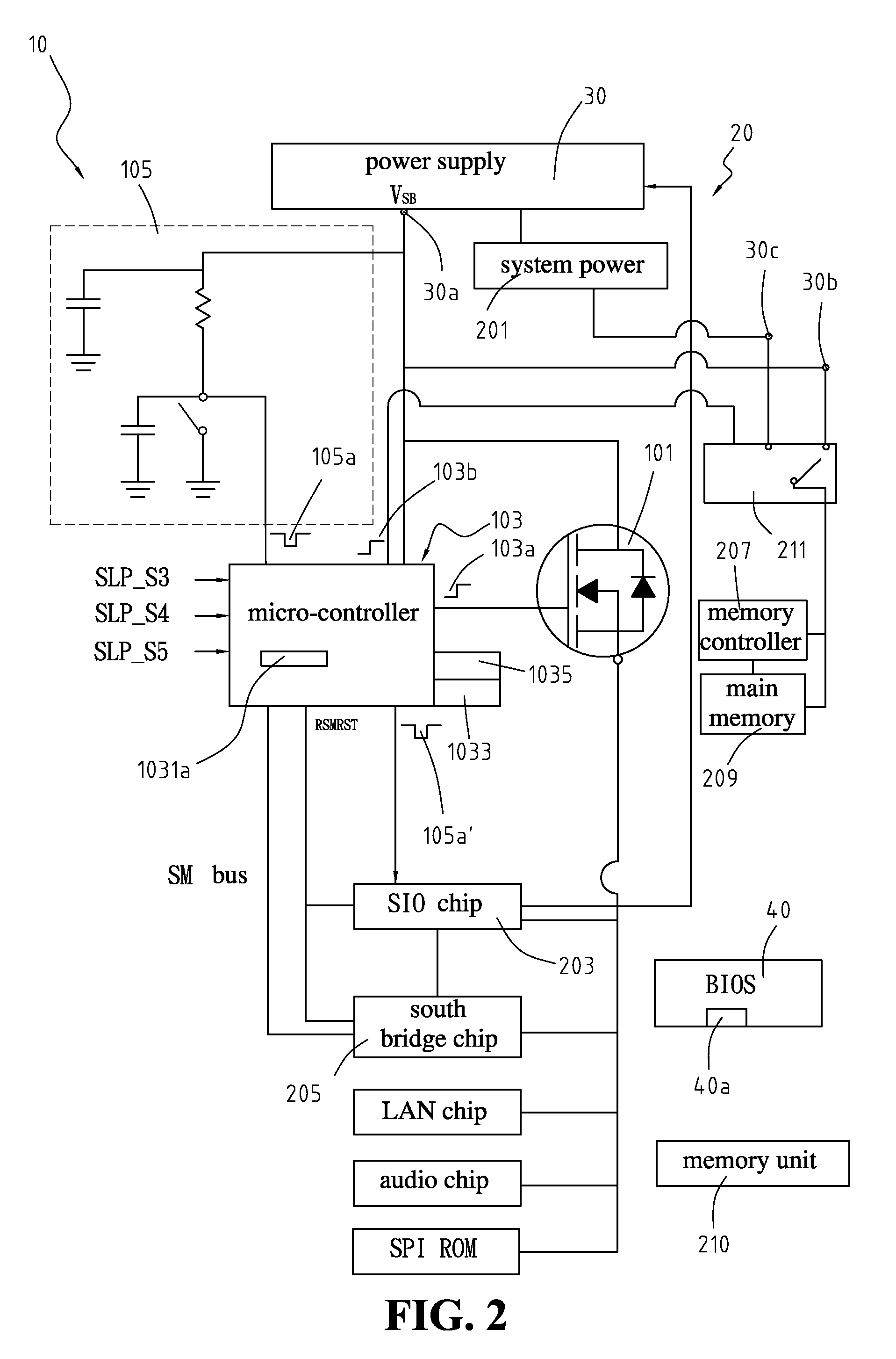 Electronic device for reducing power consumption during sleep mode of computer motherboard and motherboard thereof