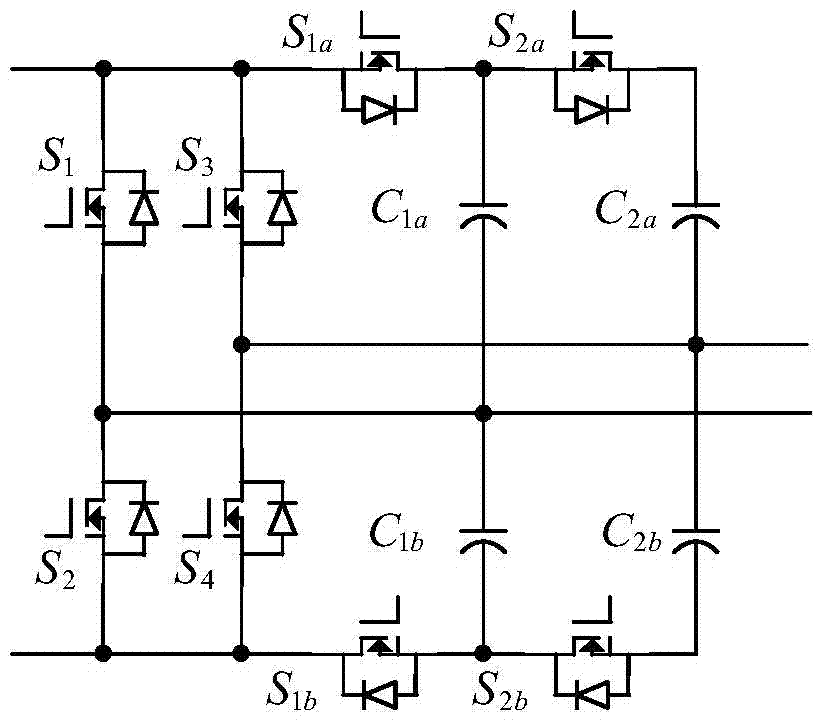 Five-level self-balancing inverter based on bridge switched capacitor module