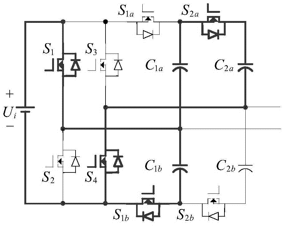 Five-level self-balancing inverter based on bridge switched capacitor module