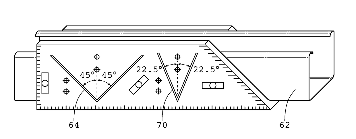 Tool for marking and measuring struts for construction
