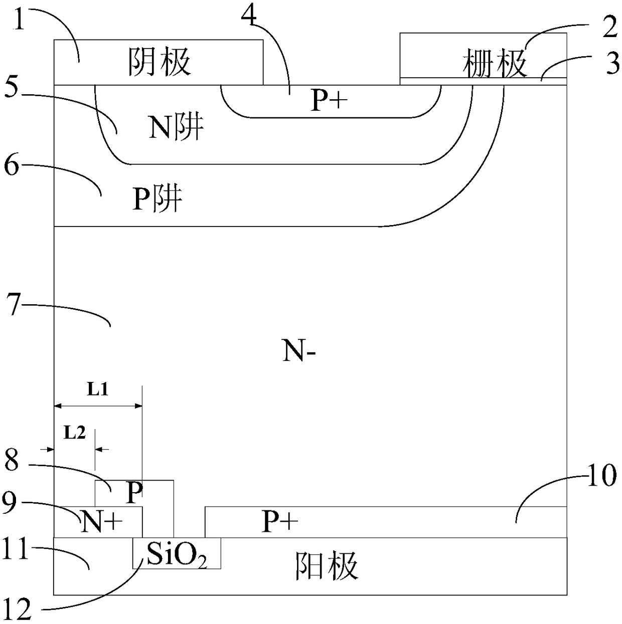 A kind of reverse conduction type MOS gate-controlled thyristor and its manufacturing method