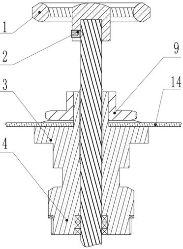 Panel type angle stop valve for oxygen cabin