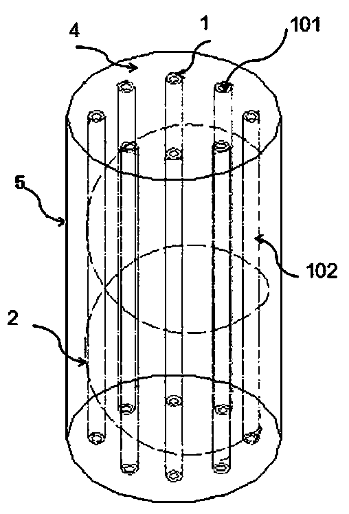 FRP pipe composite bar sea sand concrete column and preparation method thereof