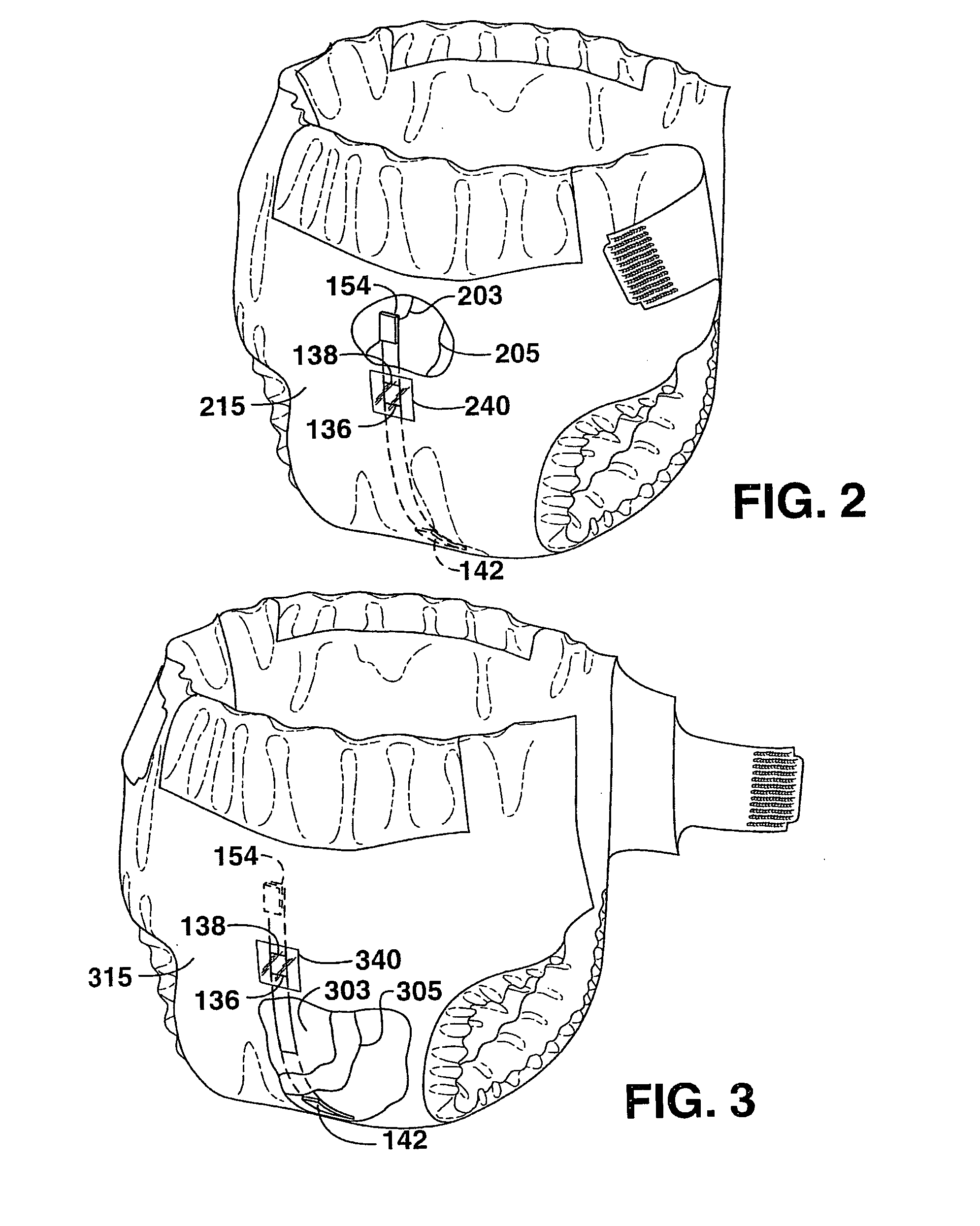 Absorbent article containing lateral flow assay device