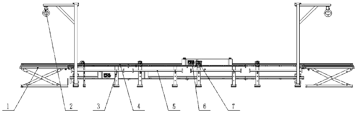 Air bed detection assembly line and air passage combining and separating device thereof