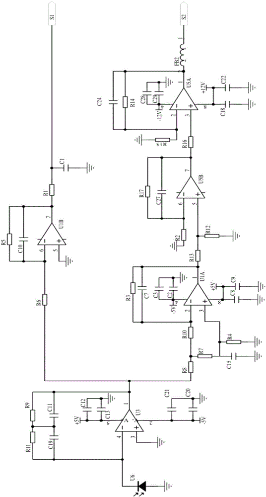 Weak-light-signal multistage amplifying circuit