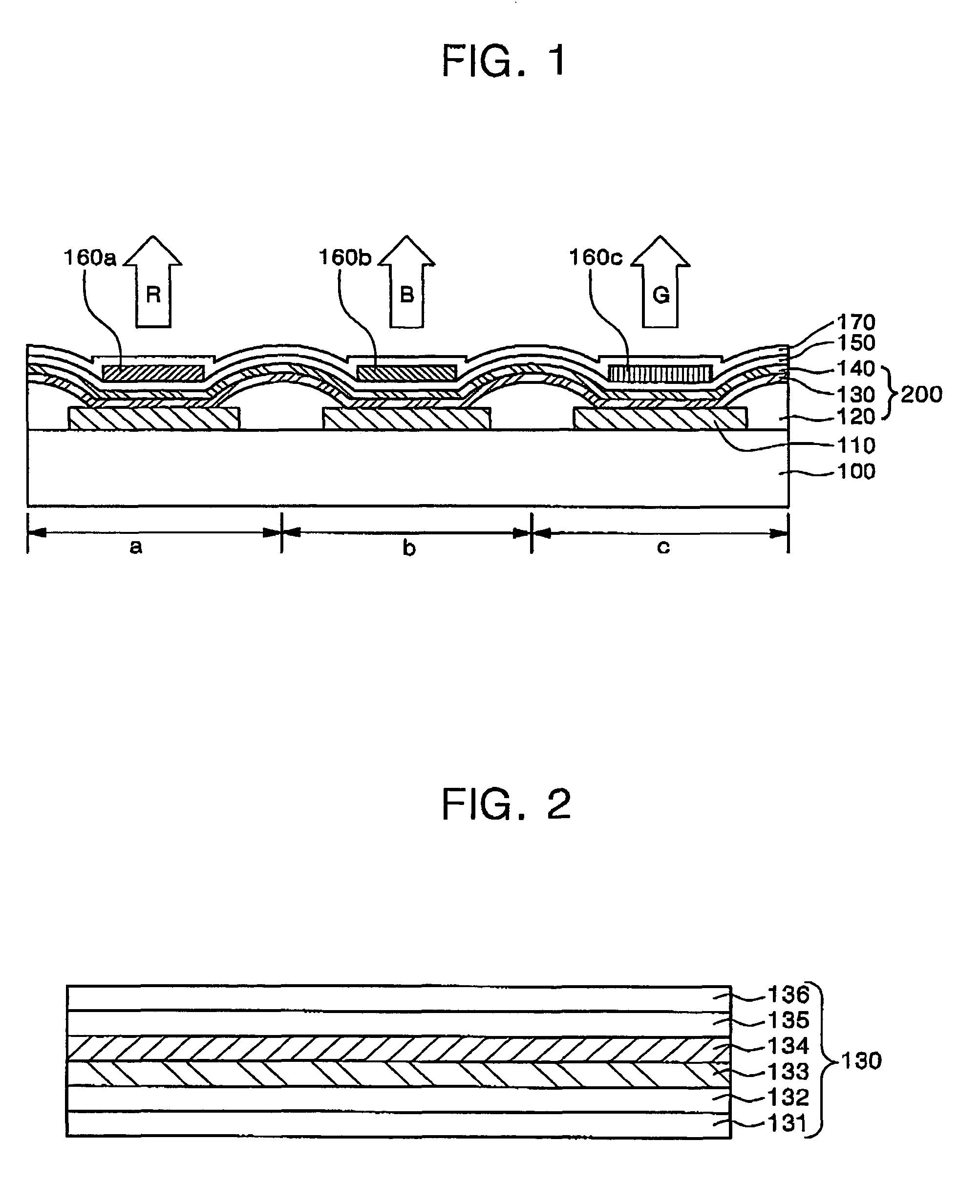 Full-color electroluminescent display device with multiple emission layers and method of fabricating the same
