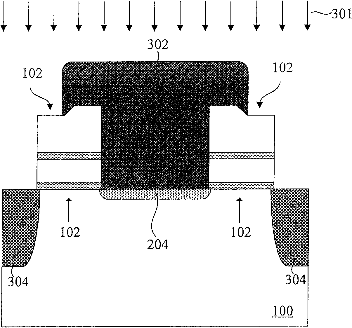 NOR type flash memory structure with double ion implantation and manufacturing method thereof