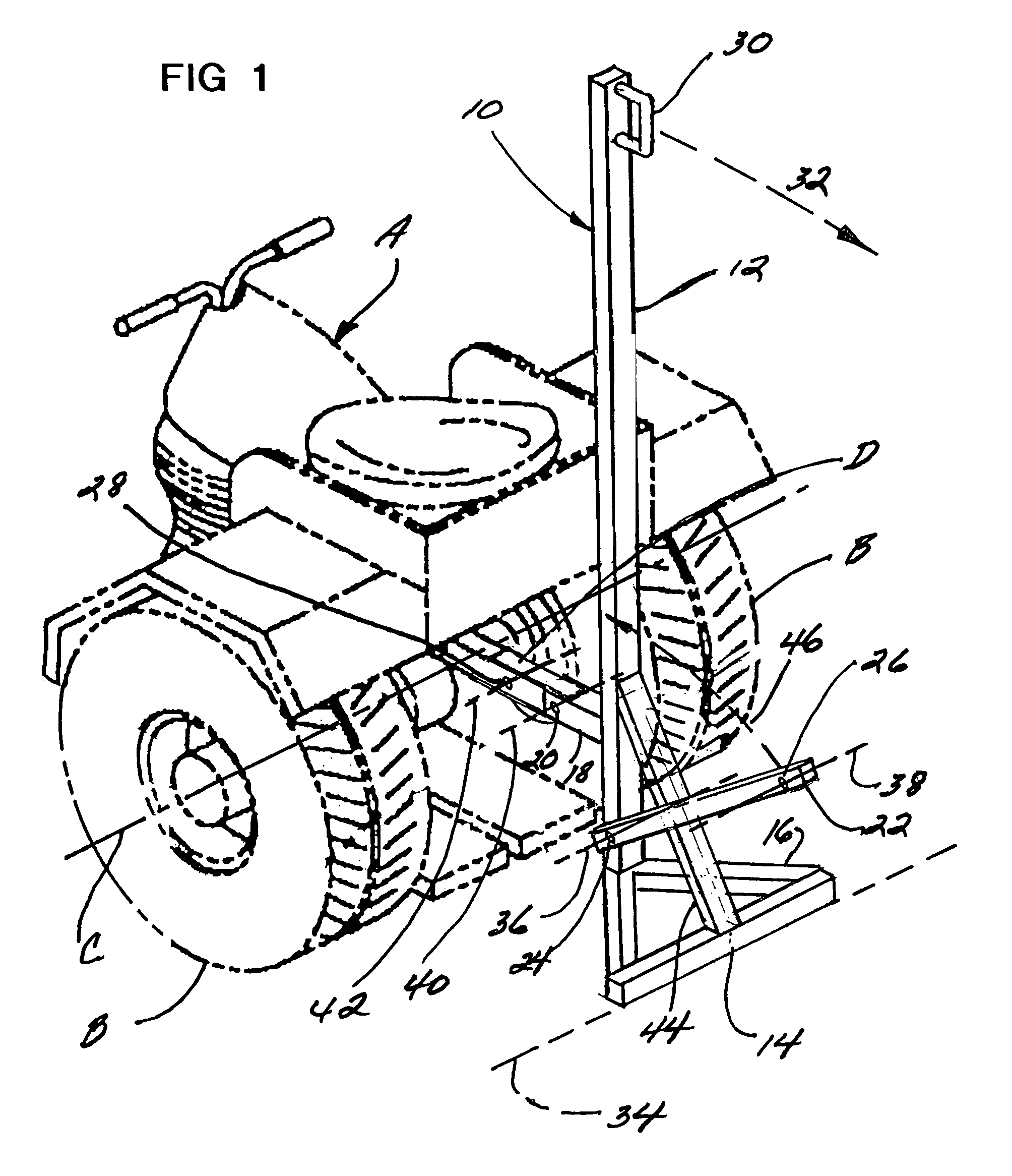 Personal recreation/utility vehicle lift and anti-theft device