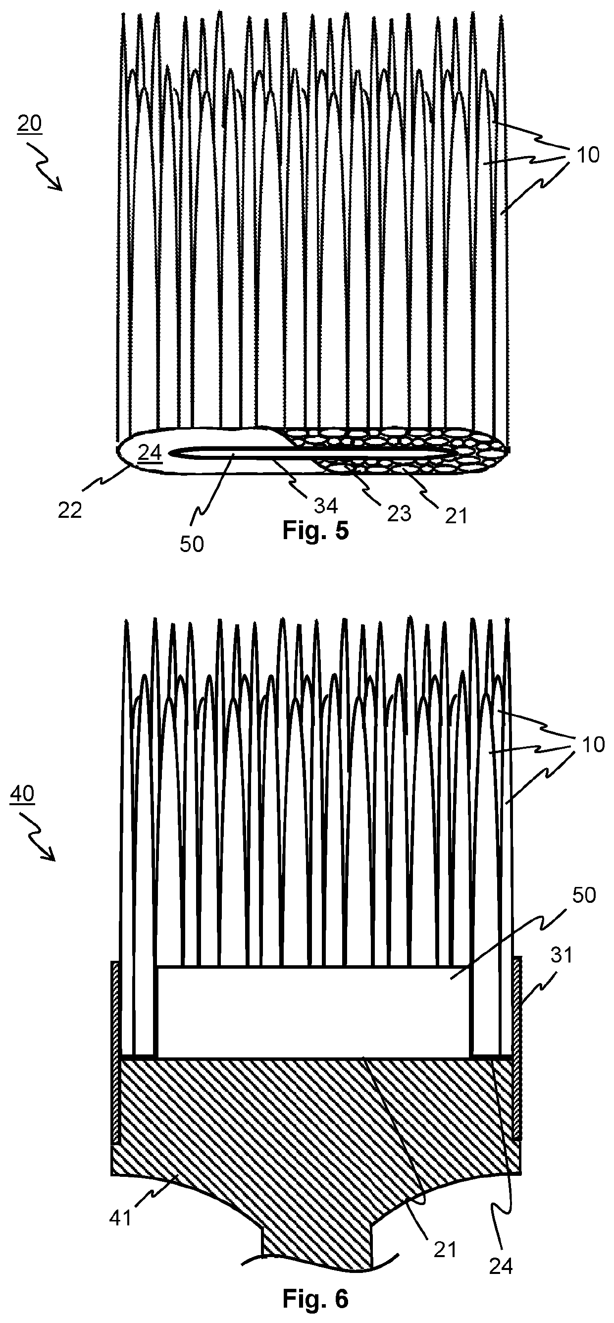 Method of bundling bristles to be used in paint brushes, a paint brush head comprising a plurality of bristles and a paint brush comprising a plurality of bristles and/or a paint brush head