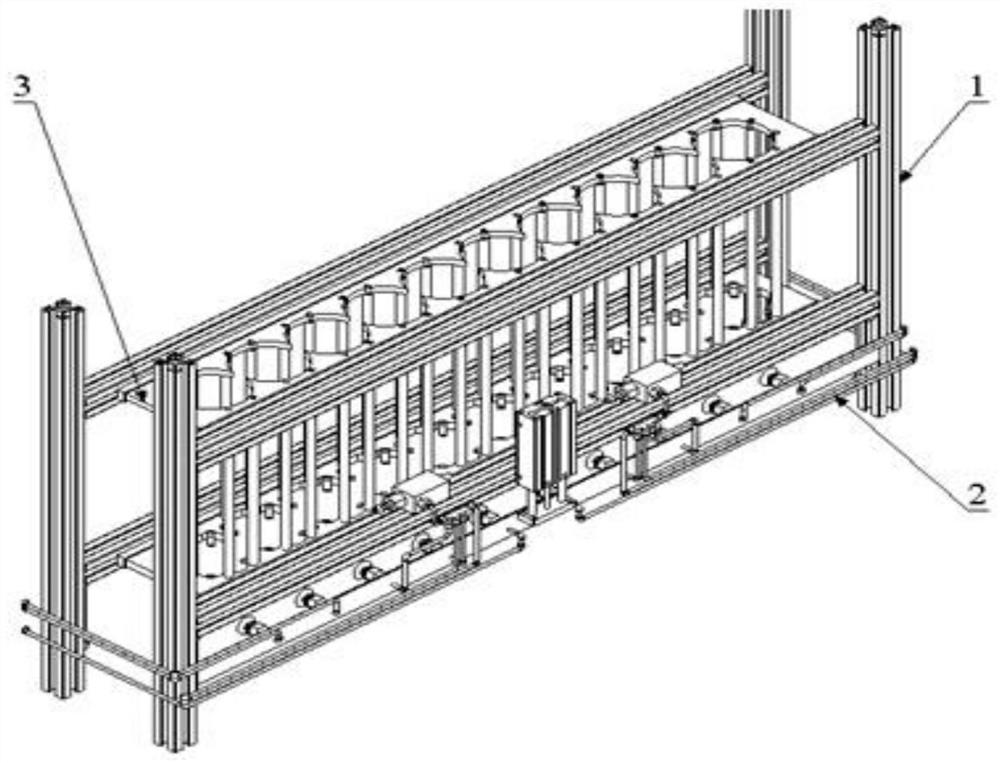 Pot picking and dividing mechanism of a potted flower pot seedling automatic transplanting machine