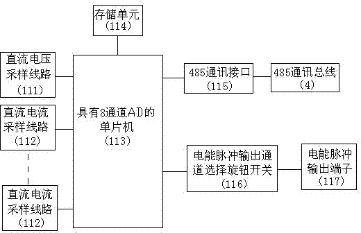 Comprehensive electric energy detector for direct-current power supplies