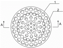 Overflow type sieve-plate tower with novel arc-shaped sieve plate