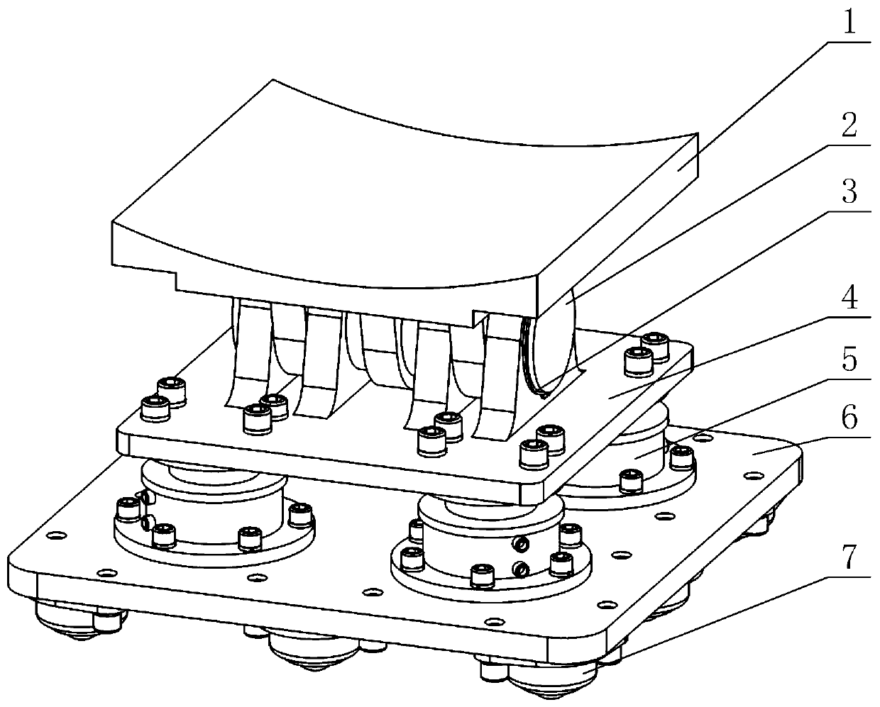 Five-degree-of-freedom follow-up support system for mud-water balance shield comprehensive simulation test bench