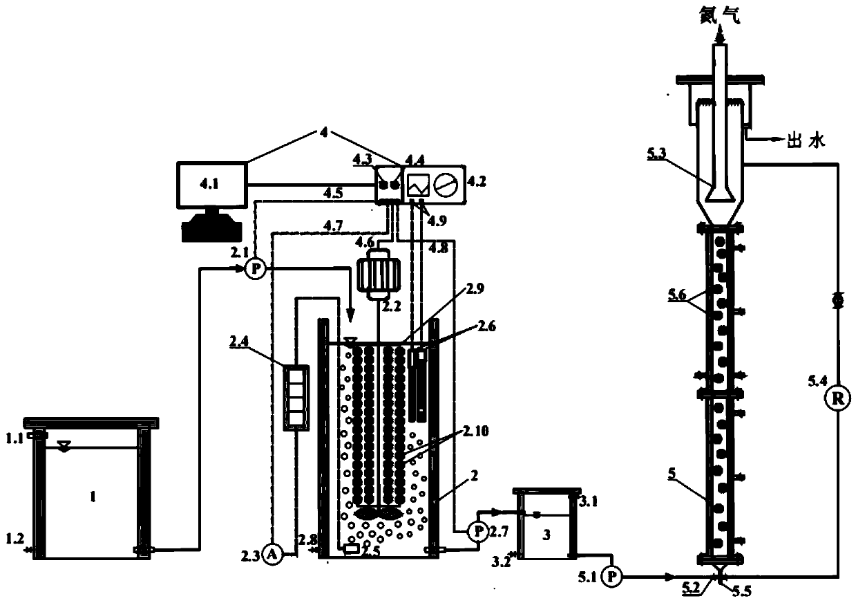 Biofilm-based two-stage reinforced half-nitrosofication coupled anaerobic ammonium oxidation treatment device and method for urban domestic sewage