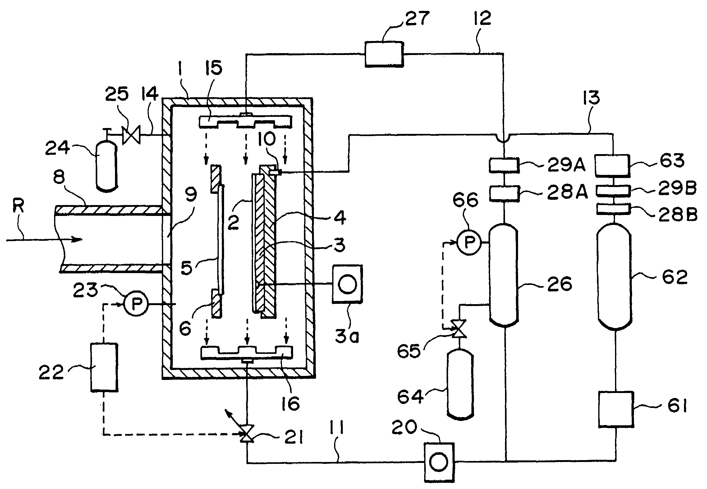 Exposure apparatus with tanks storing helium gas and method of manufacturing device using exposure apparatus