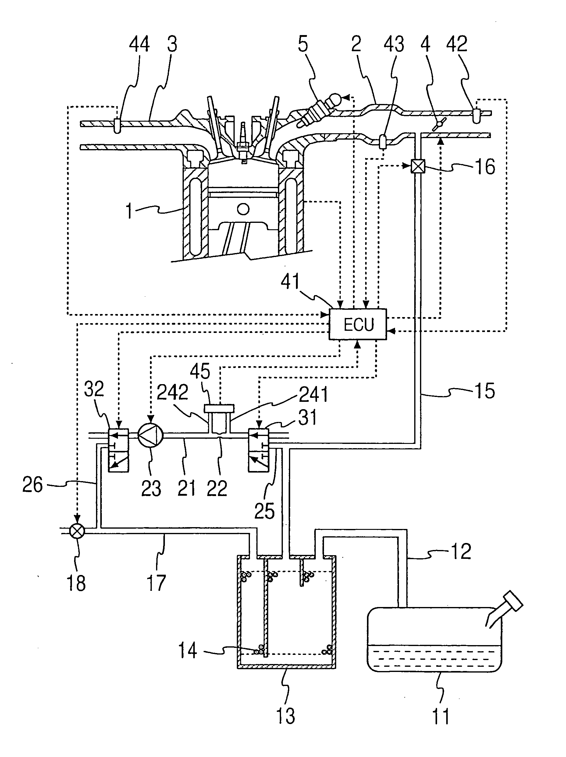 Fuel vapor treatment system for internal combustion engine