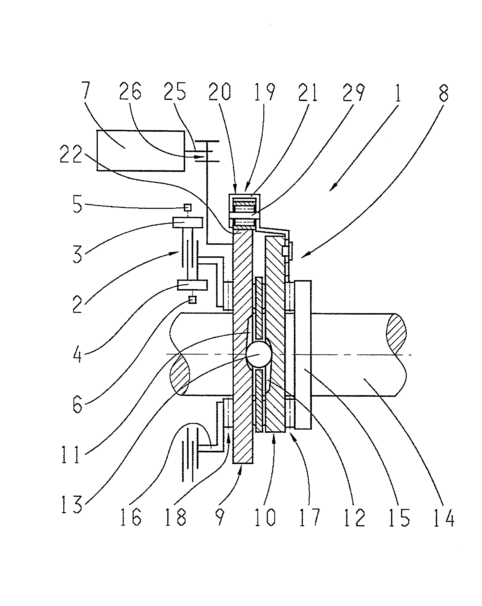 Device for changing an operational status of a shifting element with two shifting element halves