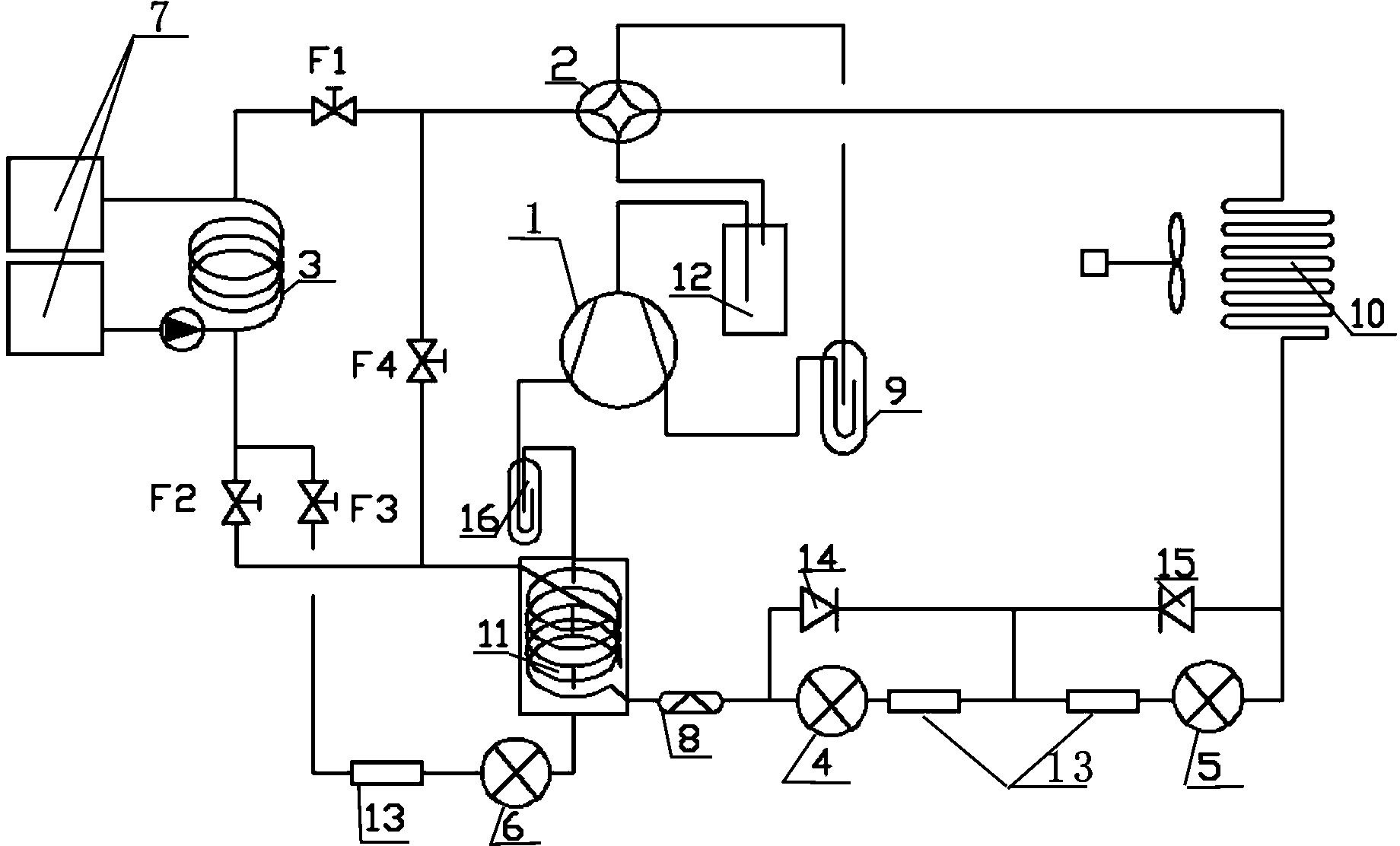 Air source heat pump water heater unit with phase change heat accumulation