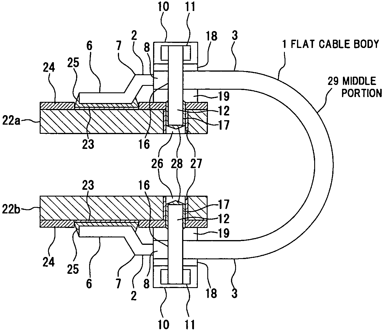 Flat cable and connection structure between flat cable and printed wiring board