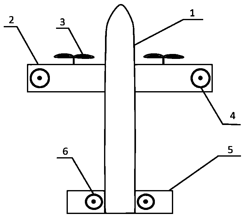 Aircraft with V-shaped tail wing and multi-rotor vertical take-off and landing layout