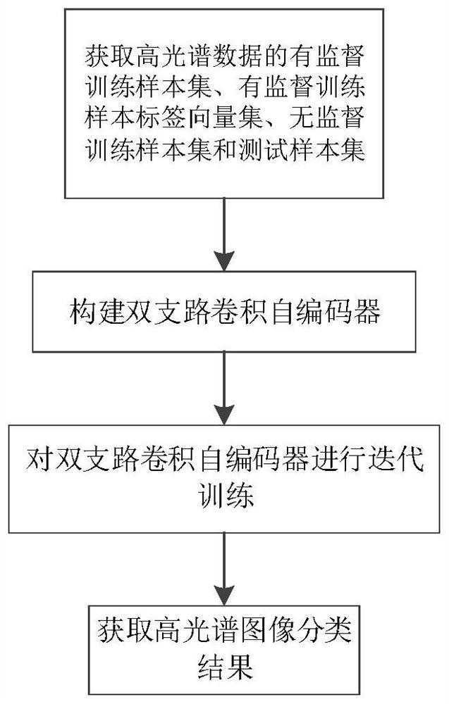 Hyperspectral image classification method based on double-branch convolution auto-encoder