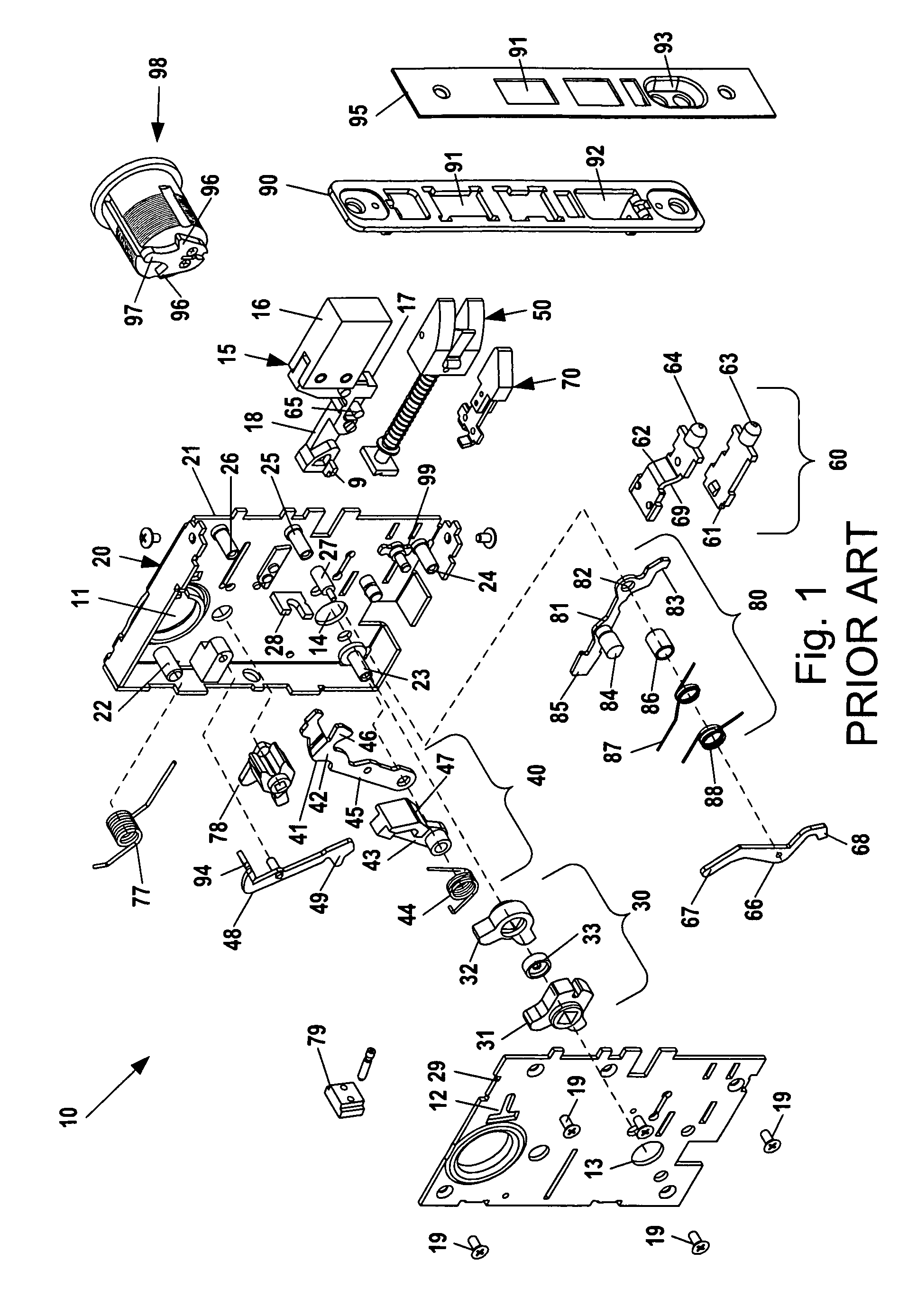 Mortise lock assembly