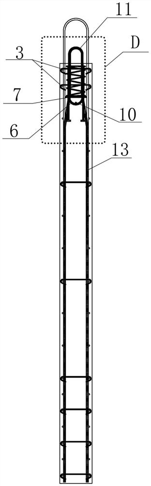 Design and construction method of multi-functional lifting ring connection node of longitudinal rib hollow wall panel