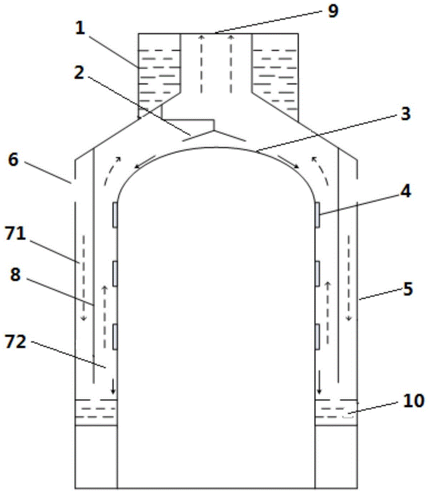 Passive containment cooling system provided with heat pipe liquid guide devices