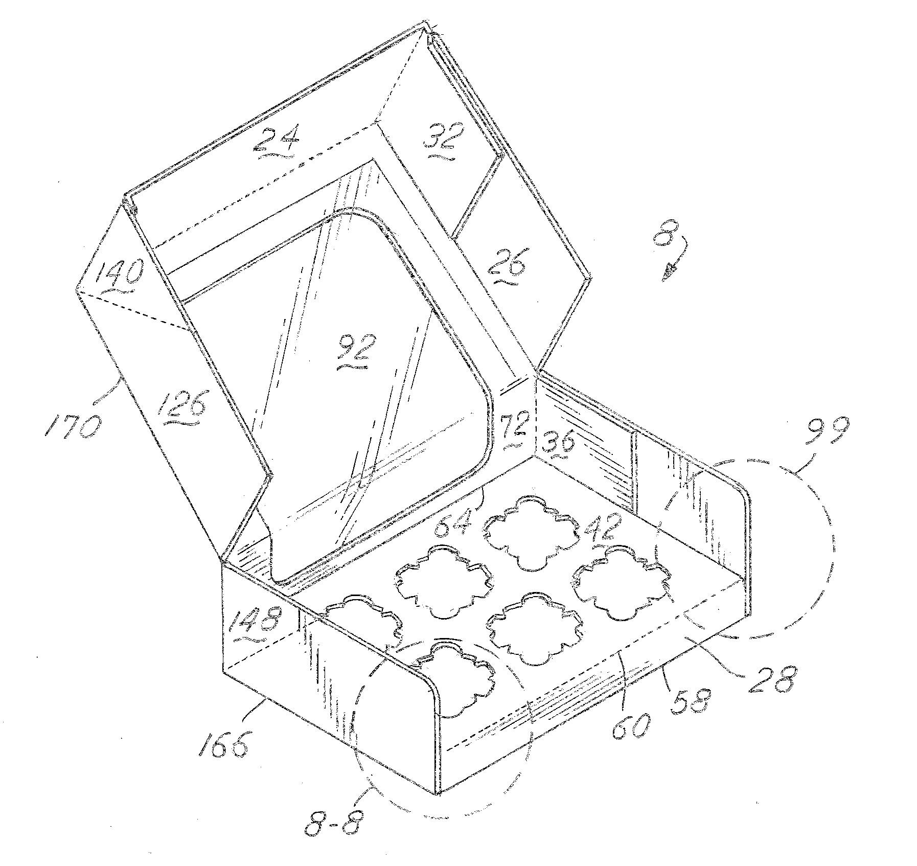 Folding cupcake box