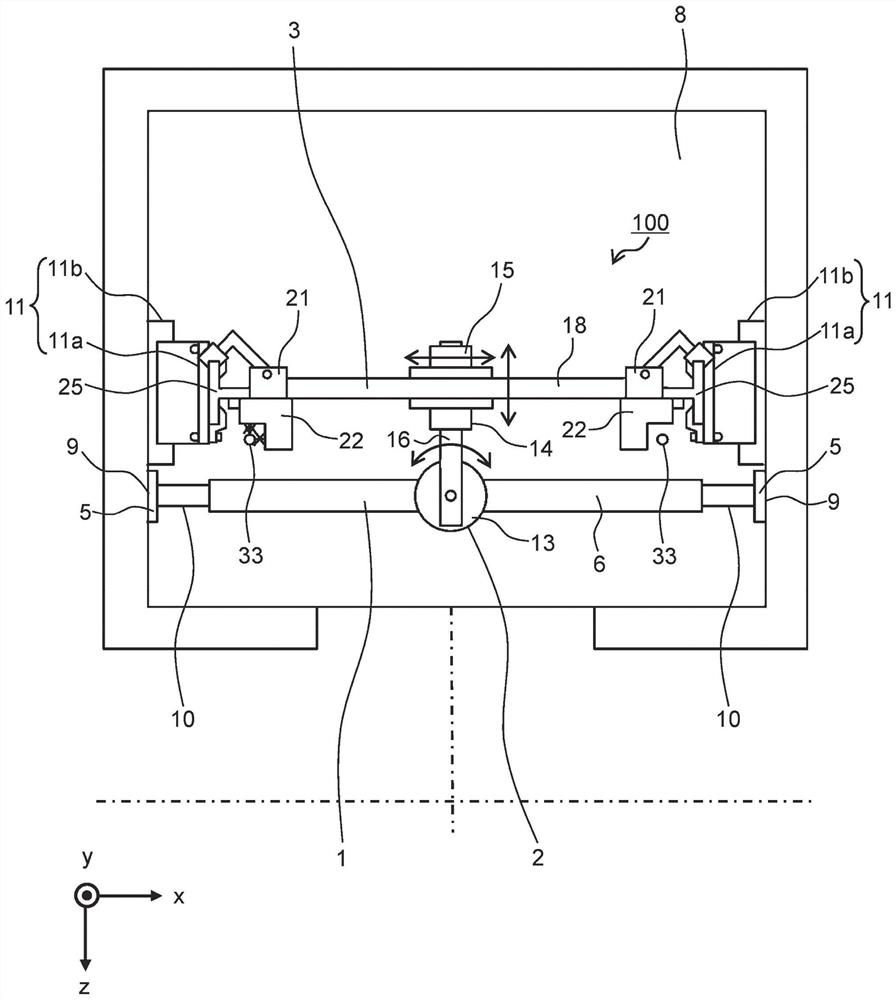 Elevator guide rail alignment device and elevator guide rail alignment method