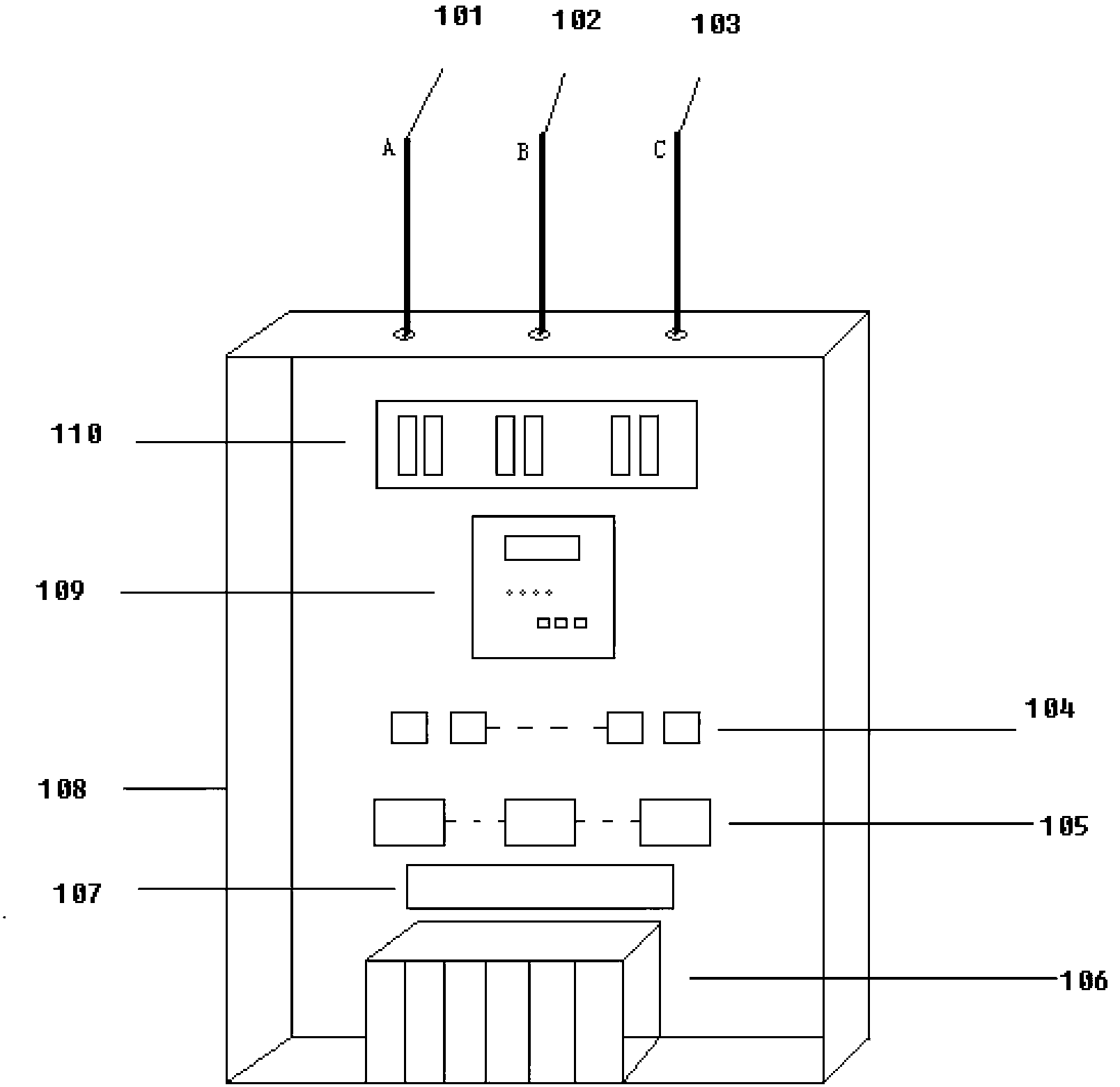 Transformer inductive reactive power stepped control device and method