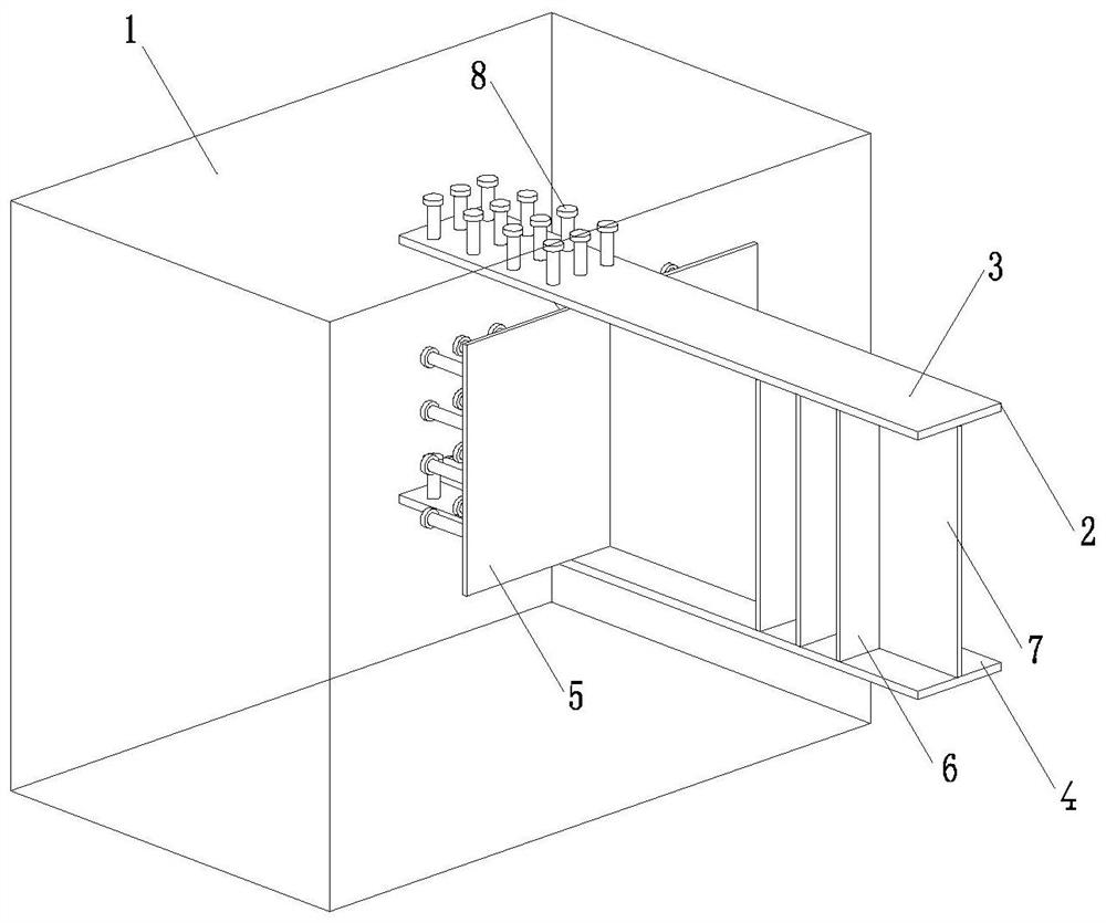 Integral bridge abutment and steel beam combined part structure
