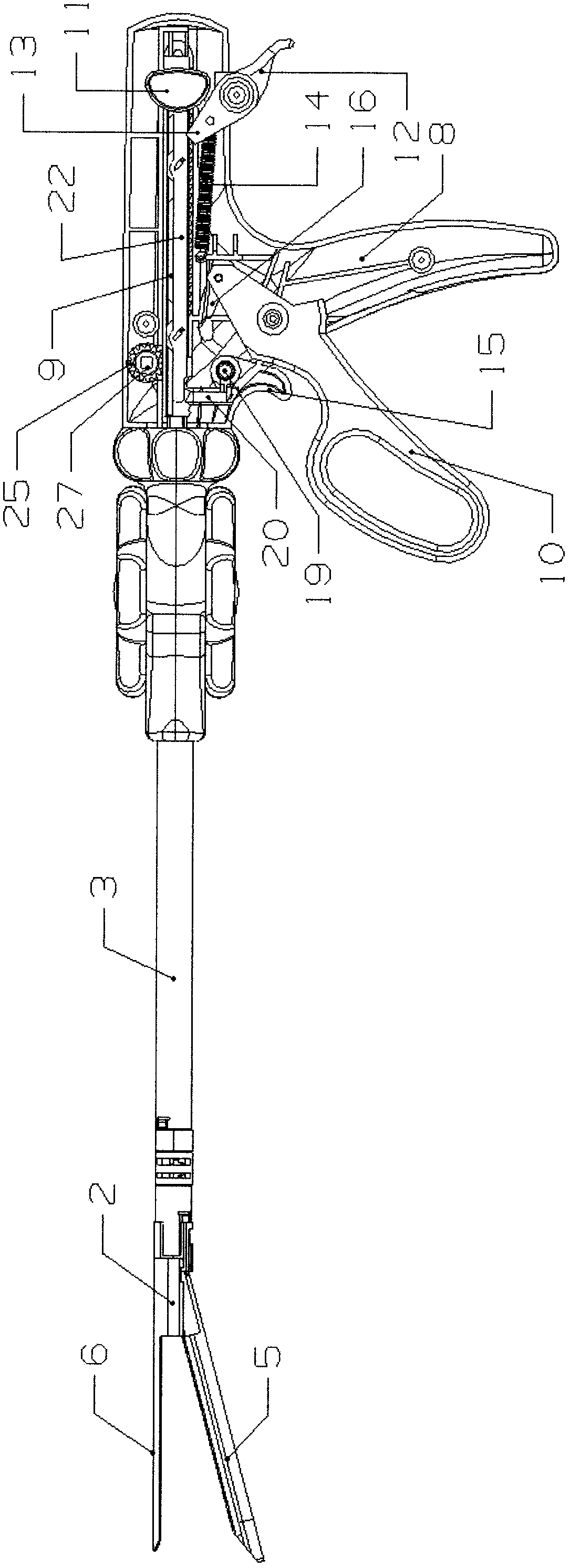 Opening and closing control mechanism of endoscopic surgical stapler