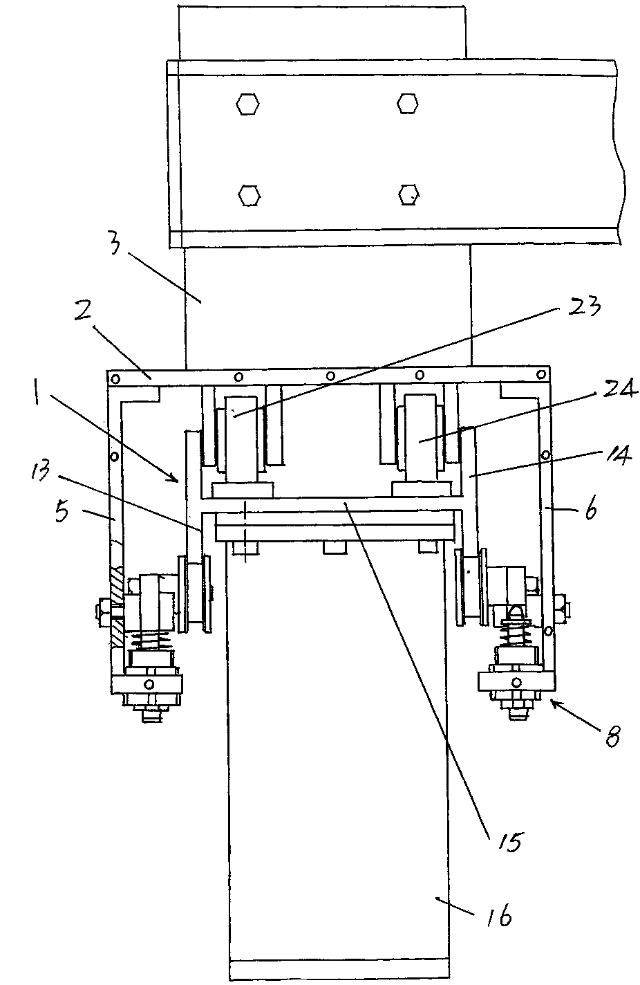 Matching structure of manipulator sliding table and guide beam