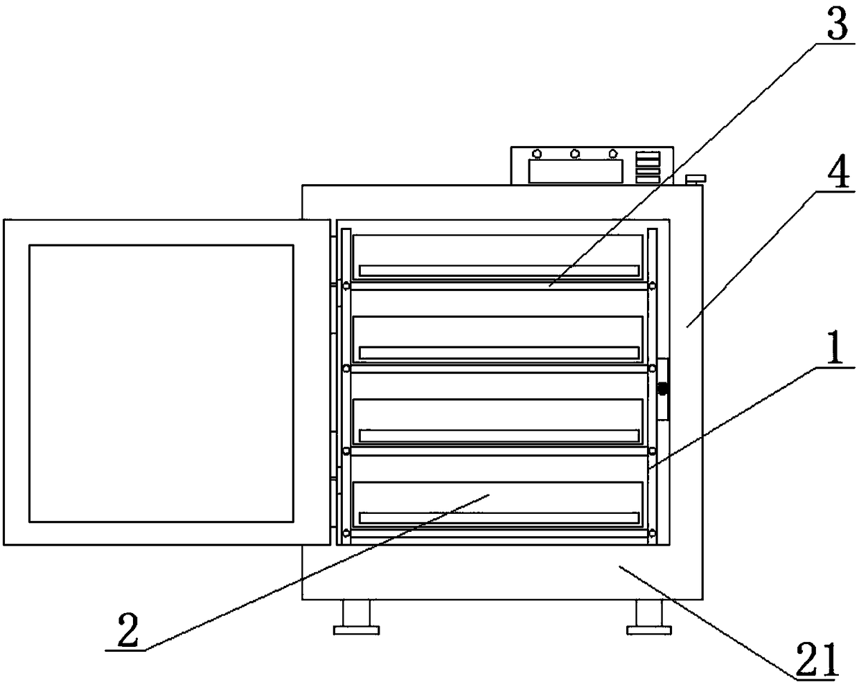 Tea leaf fermentation device with constant temperature and constant humidity