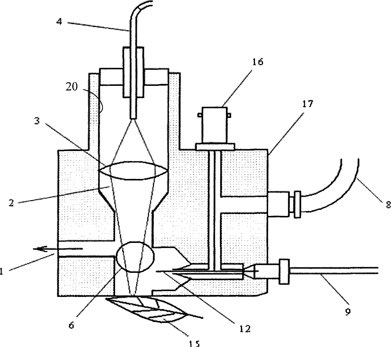 Desorption ionization device used in mass spectrometer