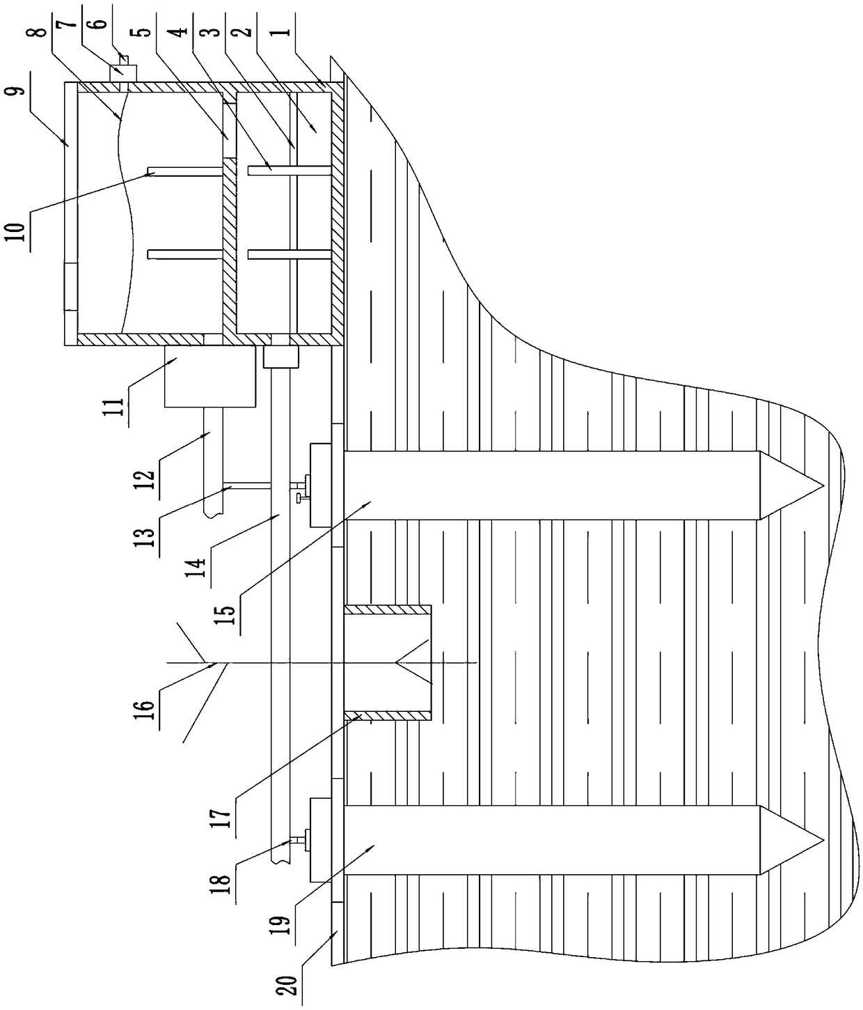 Ecological remediation device for polluted soil of coal mining wasteland