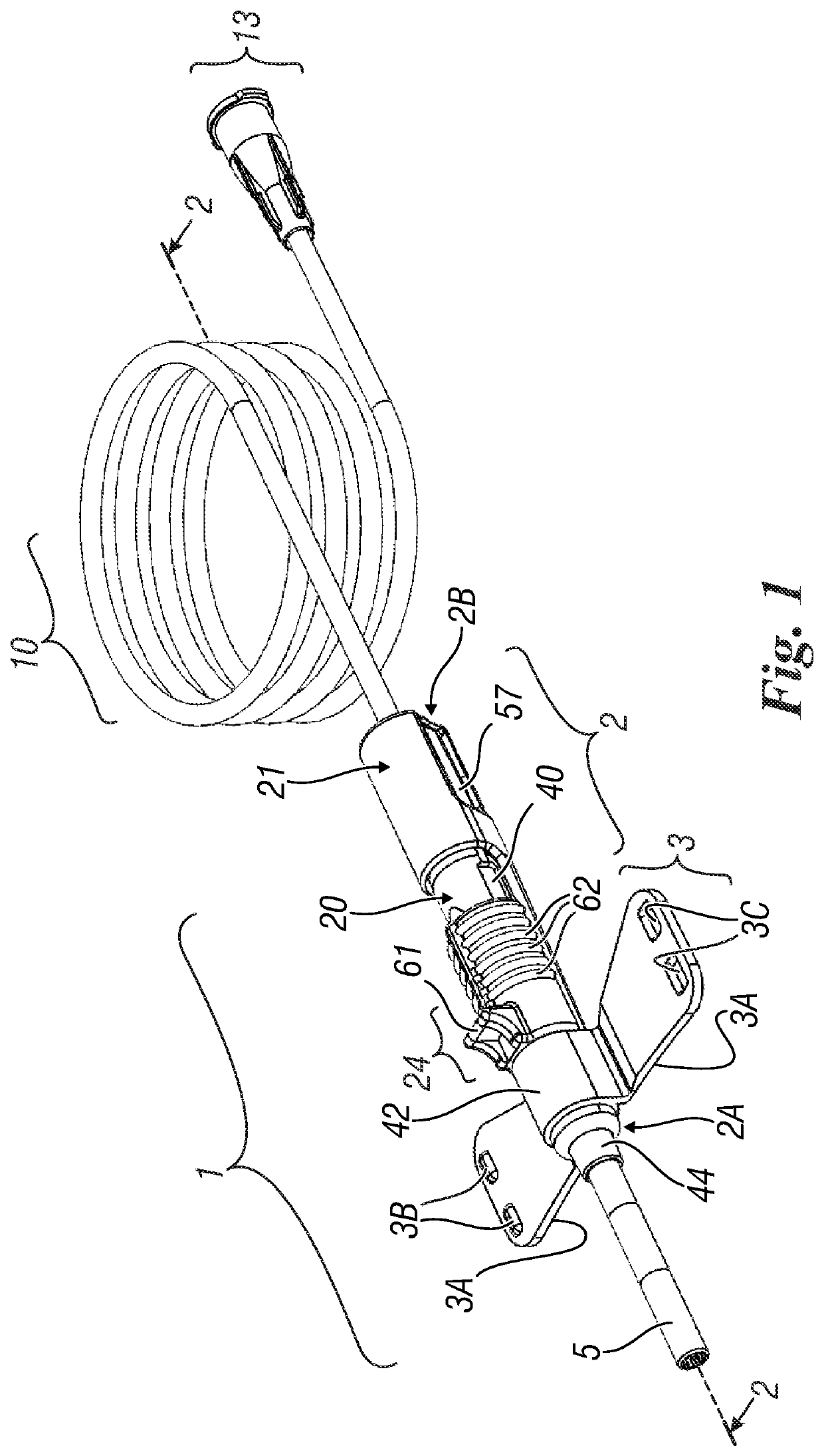 Medical device with resiliently retracting safety needle